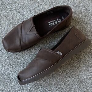 BOBs Skechers Chill Lugs Flats Women 8.5 M Comfort Slip On Shoes Loafers Brown
